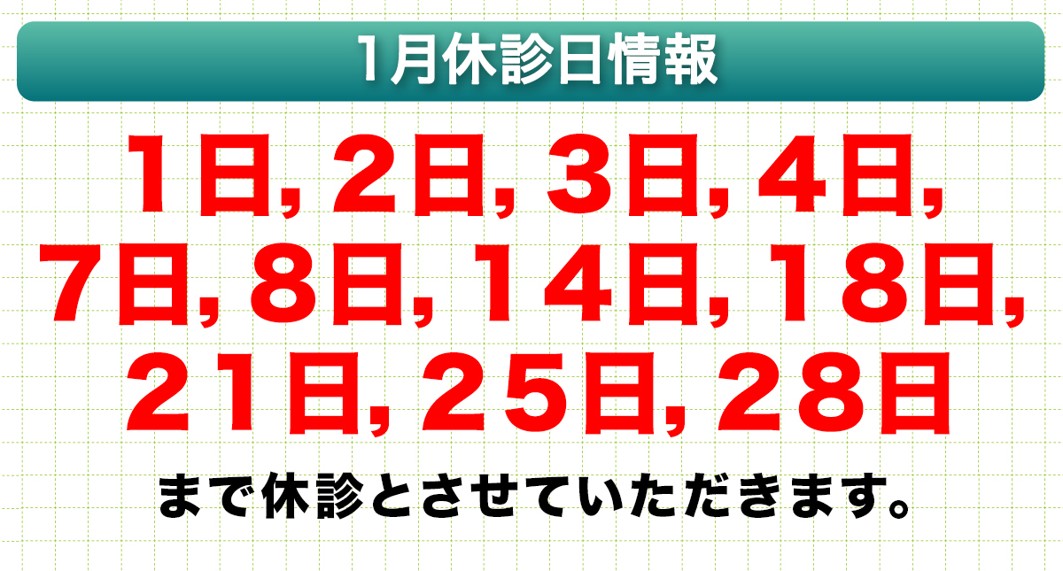 1月休診日情報