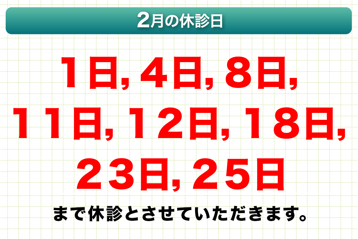 2月休診日情報